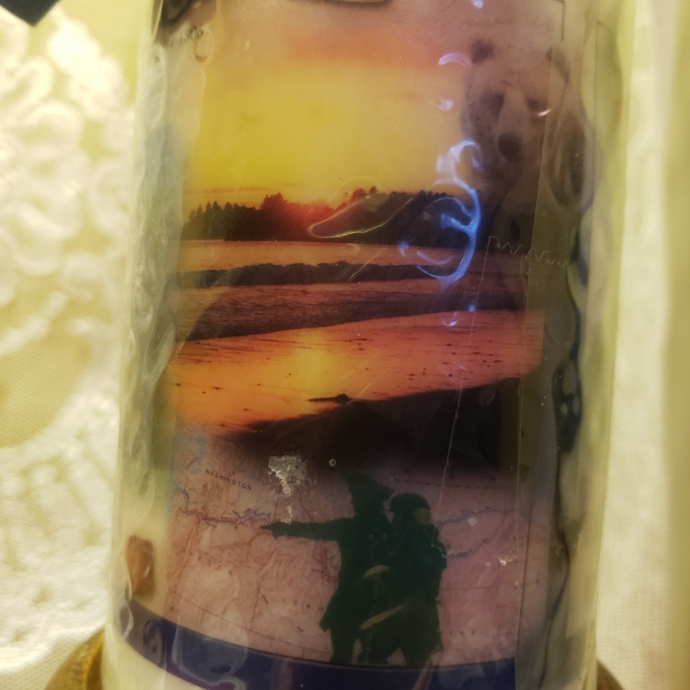 NWT Vtg Candle & Wooden Pedestal/Holder Lewis & Clark - Picture 5 of 14